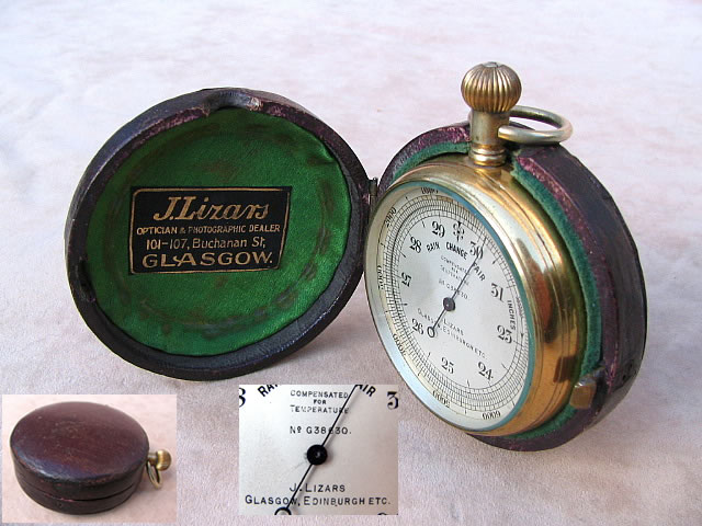 Victorian pocket barometer with altimeter by J. Lizars Edinburgh